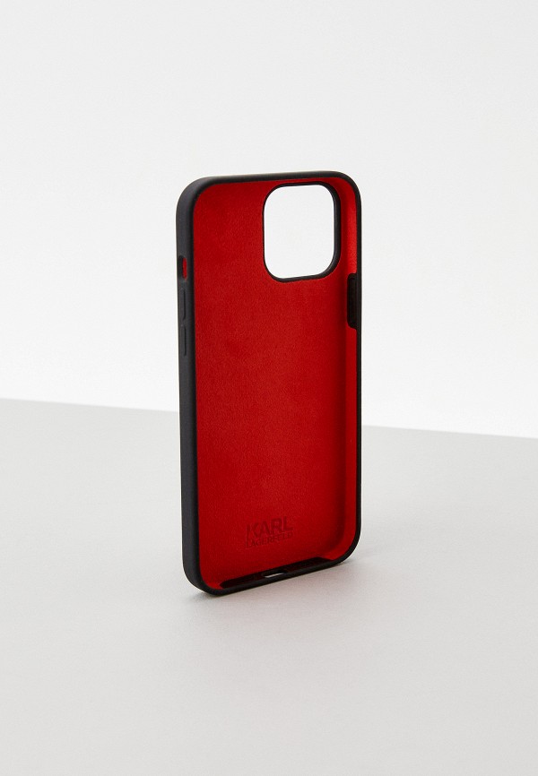Karl Lagerfeld Чехол для iPhone - 13 Pro Max, Liquid silicone Stack logo Black - фото 2