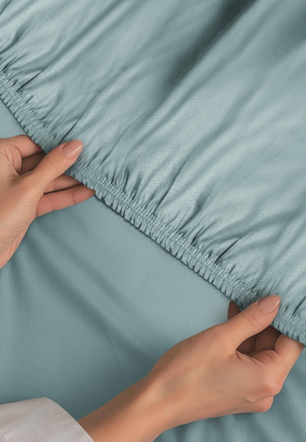 Bellehome Простыня 2-спальная - Стефания Azure 180х200х20 сатин - фото 4