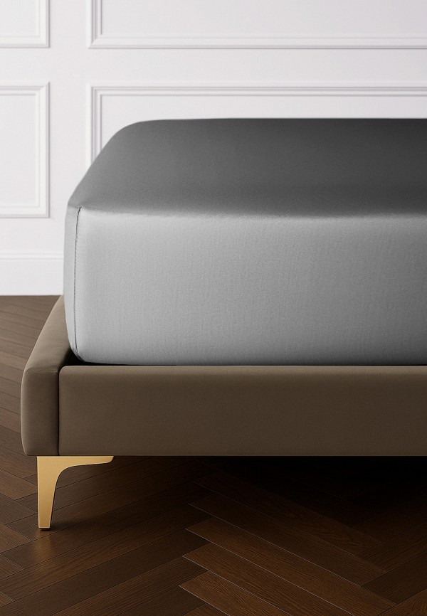 Bellehome Простыня 1,5-спальная - Стефания Silver  140х200х20 сатин - фото 1