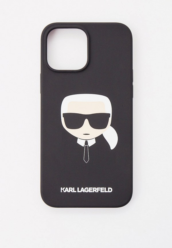 Karl Lagerfeld Чехол для iPhone - Lagerfeld для iPhone 13 Pro Max чехол Liquid silicone Karl's Head Hard Black - фото 1