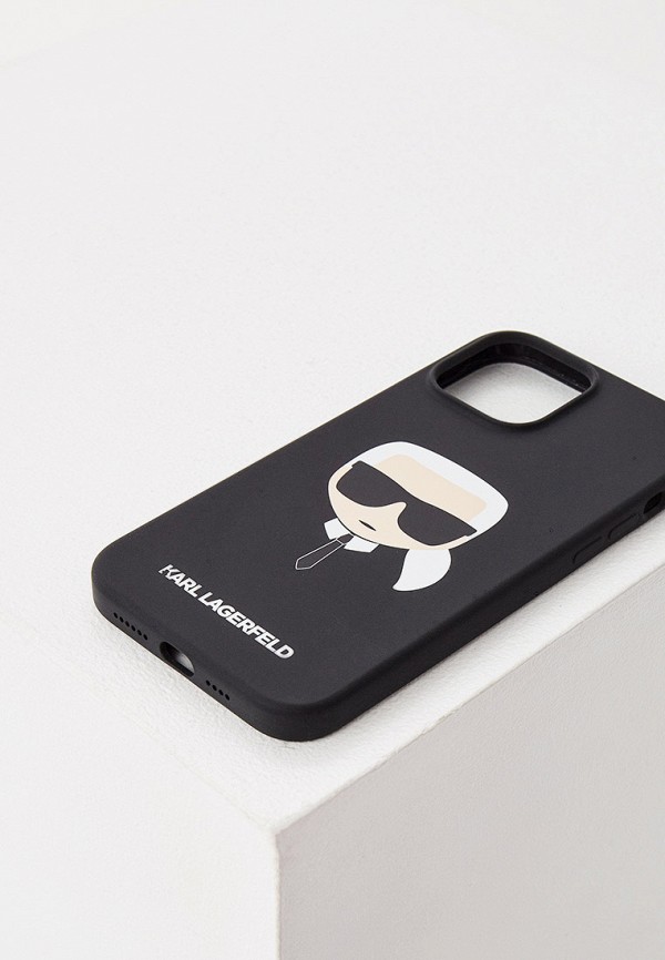 Karl Lagerfeld Чехол для iPhone - Lagerfeld для iPhone 13 Pro Max чехол Liquid silicone Karl's Head Hard Black - фото 2