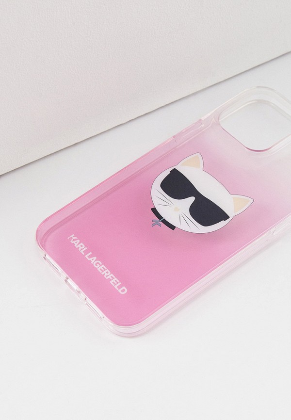 Karl Lagerfeld Чехол для iPhone - 13 Pro Max, PC/TPU Choupette Gradient Pink - фото 2