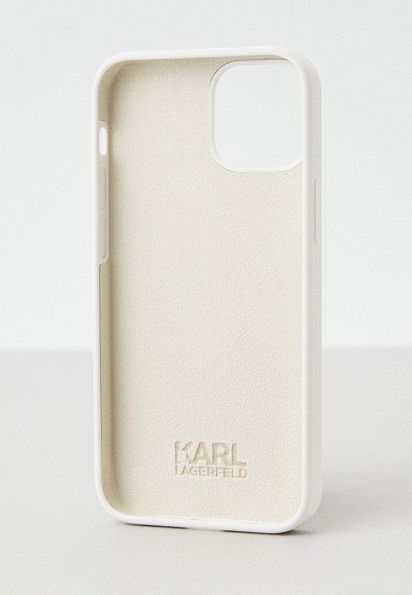 Karl Lagerfeld Чехол для iPhone - 13 mini, Liquid silicone Choupette White - фото 2