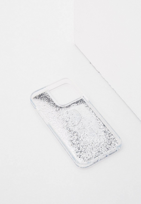 Karl Lagerfeld Чехол для iPhone - 13 Pro Max, PC/TPU Karl & Choupette heads Silver - фото 2