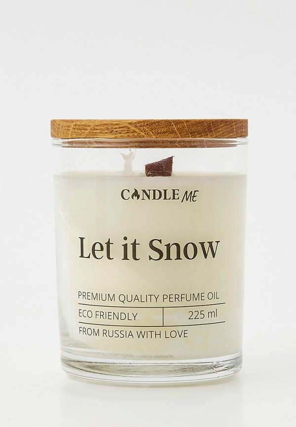 Candle Me Свеча ароматическая - LET IT SNOW / Пусть идет снег, с деревянным фитилем - фото 1