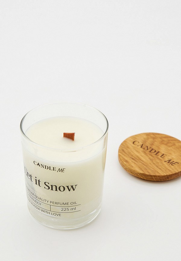 Candle Me Свеча ароматическая - LET IT SNOW / Пусть идет снег, с деревянным фитилем - фото 2