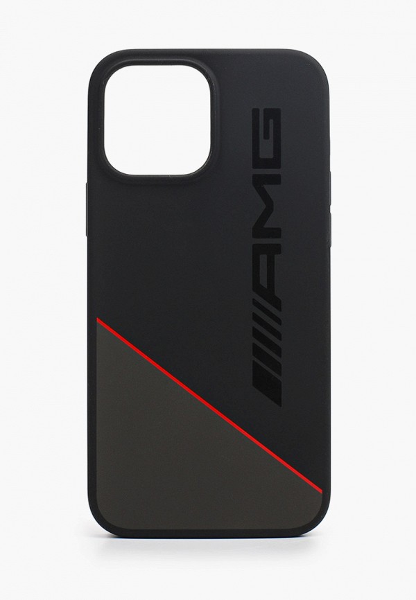 Mercedes-Benz Чехол для iPhone - AMG для iPhone 13 Pro Max Liquid silicone Two tones Red line Hard Black - фото 1