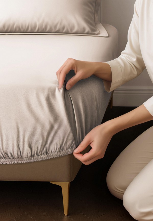 Bellehome Простыня 1,5-спальная - Стефания Vanilla  80х200х20 сатин - фото 3