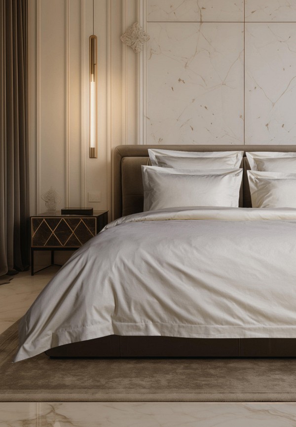 Bellehome Постельное белье Семейное - Стефания Vanilla, сатин-премиум 300 TC - фото 1