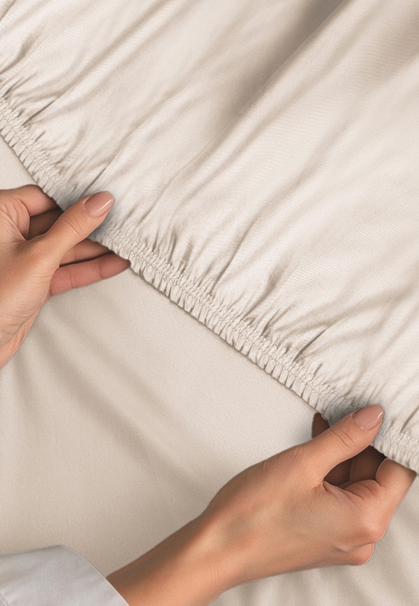 Bellehome Простыня 1,5-спальная - Стефания Vanilla  90х200х20 сатин - фото 4