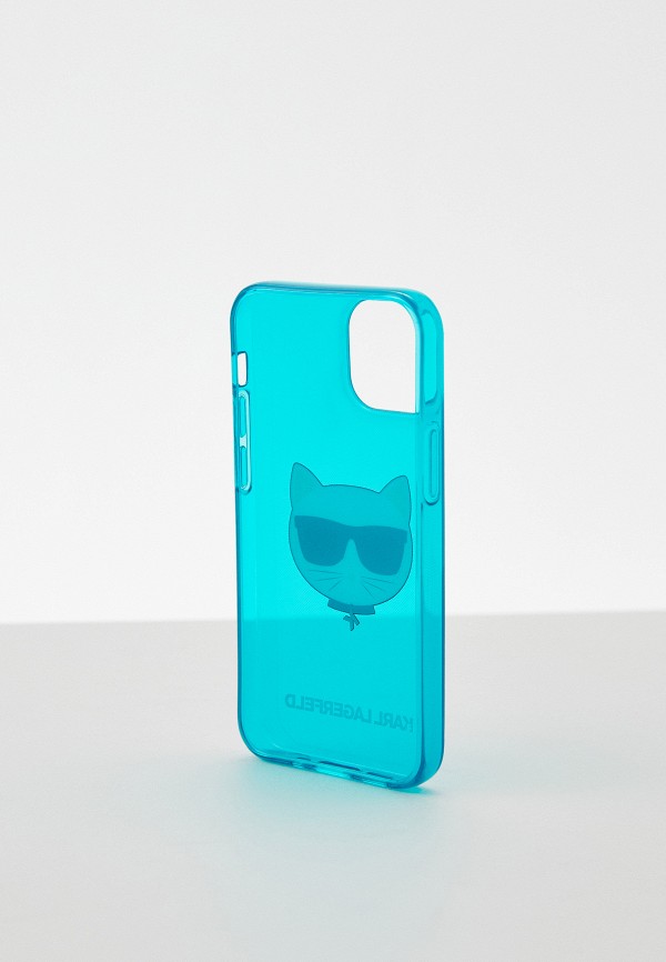Karl Lagerfeld Чехол для iPhone - 13 mini, TPU FLUO Choupette Hard Transp Blue - фото 2
