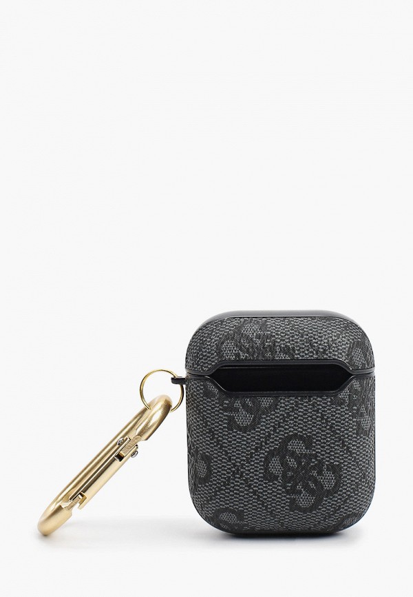 Guess Чехол для наушников - Airpods 1/2, PU leather 4G with metal logo and carabin Grey - фото 2