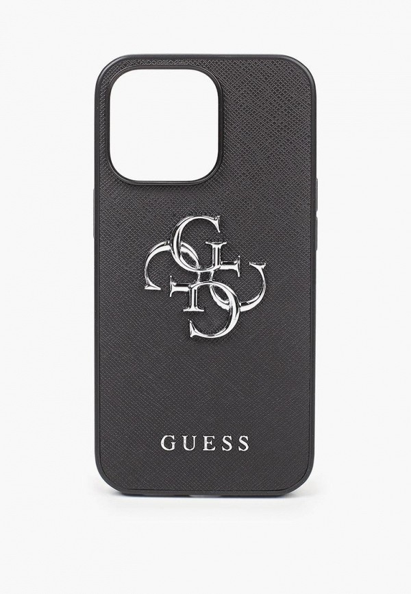 Guess Чехол для iPhone - 13 Pro, PU Saffiano 4G Big metal logo Hard Black - фото 1
