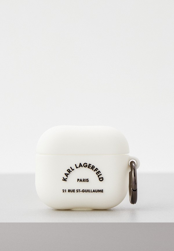 Karl Lagerfeld Чехол для наушников - Airpods 3, Silicone case with ring RSG logo White - фото 1