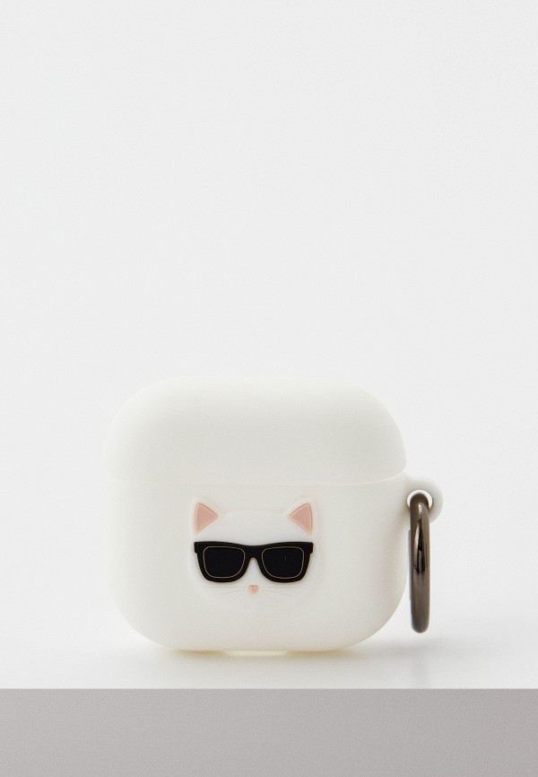 Karl Lagerfeld Чехол для наушников - Airpods 3, Silicone case with ring Choupette White - фото 1