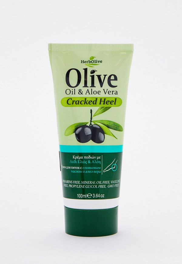 HerbOlive Крем для ног - от растрескиваний на пятках, с алоэ-вера, 100 мл - фото 1