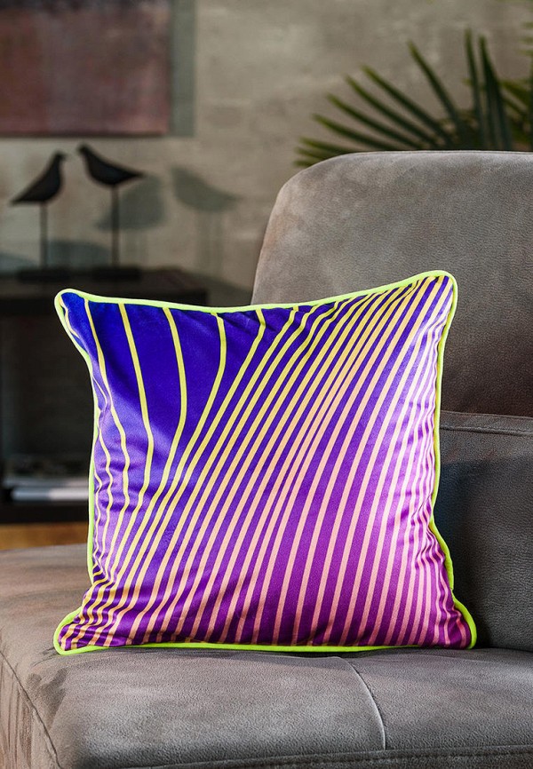 Moroshka Подушка декоративная - бархатная двусторонняя с принтом и кантом Karim 40x10x40 см - фото 3