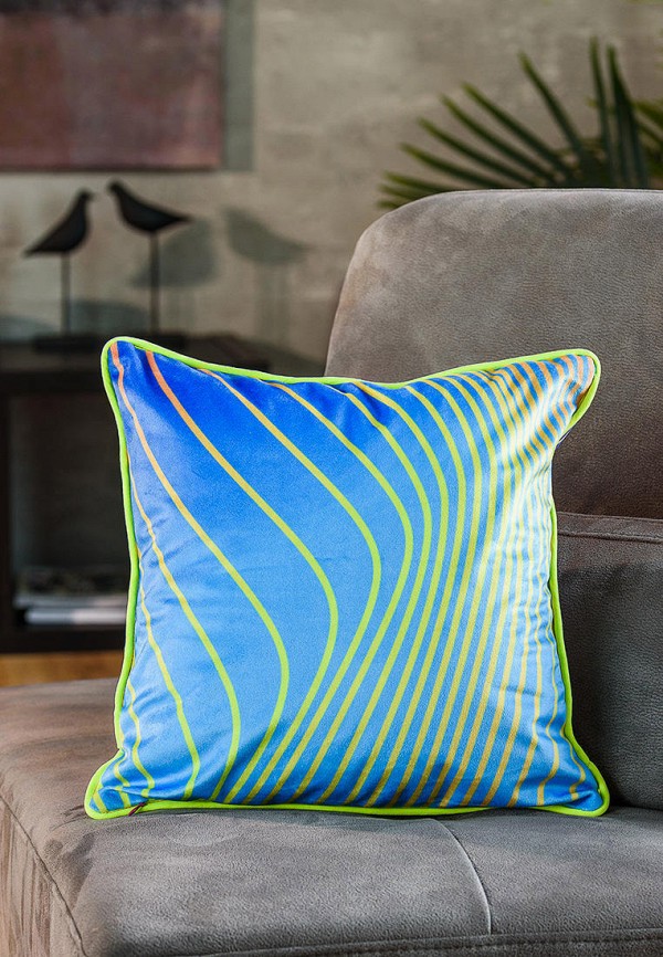 Moroshka Подушка декоративная - бархатная двусторонняя с принтом и кантом Karim 40x10x40 см - фото 4