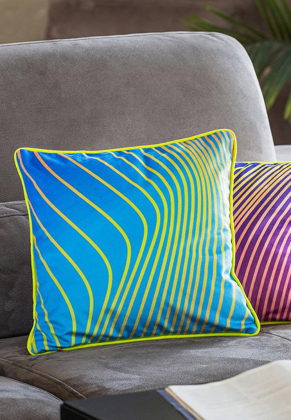 Moroshka Подушка декоративная - бархатная двусторонняя с принтом и кантом Karim 40x10x40 см - фото 6