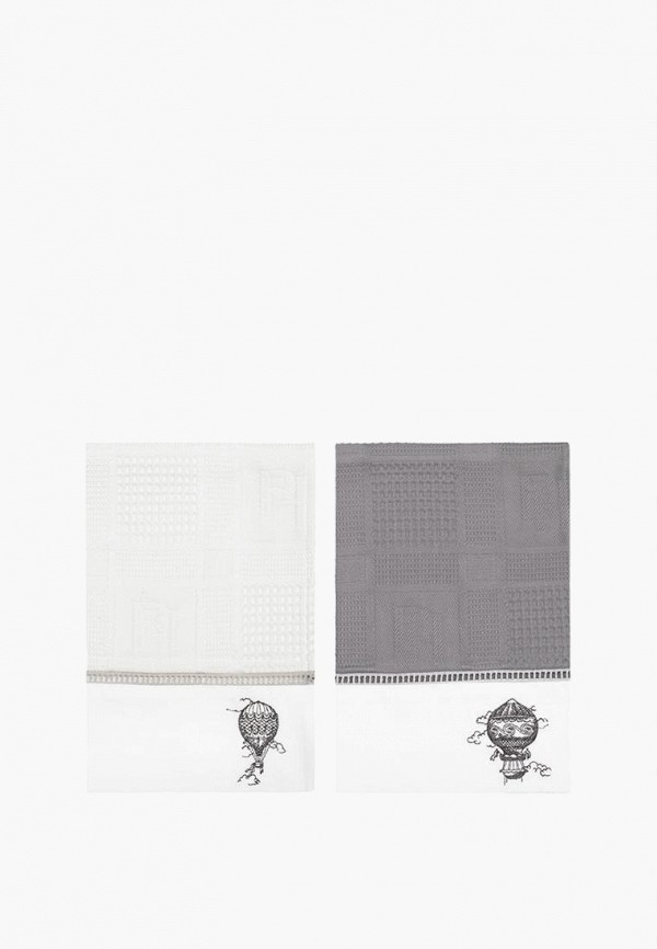 Bellehome Комплект кухонных полотенец - Aerostat, вафельные с вышивкой 40х70 2 шт. - фото 1