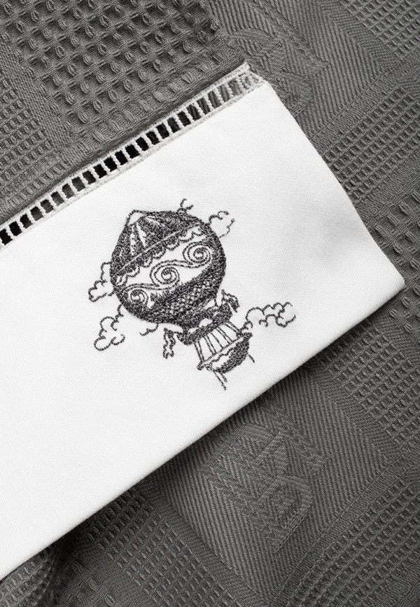 Bellehome Комплект кухонных полотенец - Aerostat, вафельные с вышивкой 40х70 2 шт. - фото 2