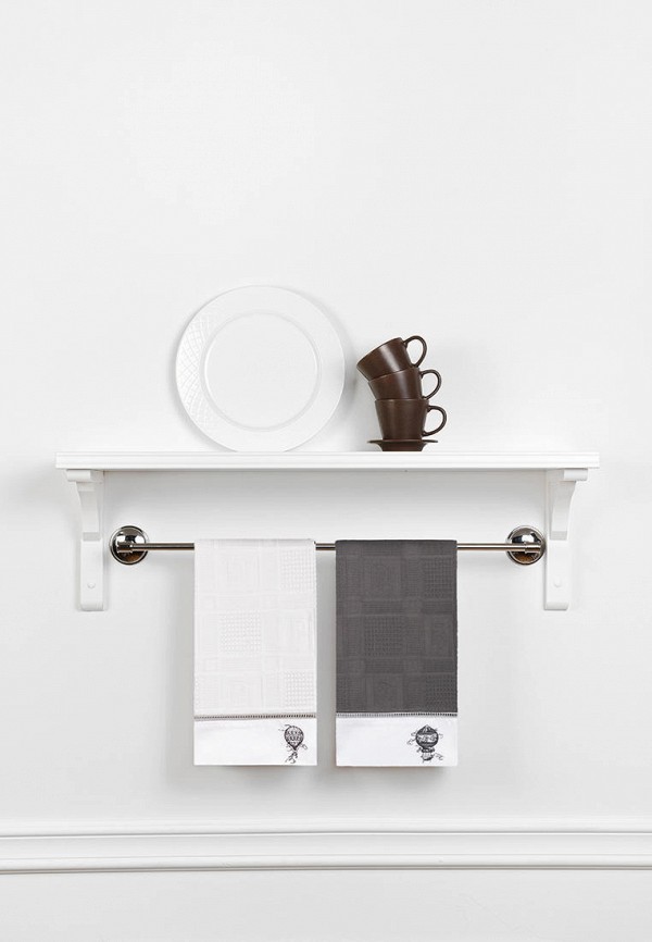 Bellehome Комплект кухонных полотенец - Aerostat, вафельные с вышивкой 40х70 2 шт. - фото 5