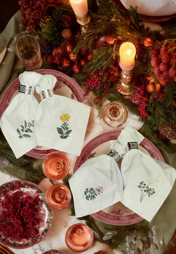 Bellehome Комплект салфеток сервировочных - Ароматные травы с вышивкой  4 шт. хлопок - фото 1