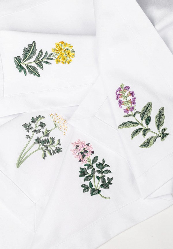 Bellehome Комплект салфеток сервировочных - Ароматные травы с вышивкой  4 шт. хлопок - фото 3