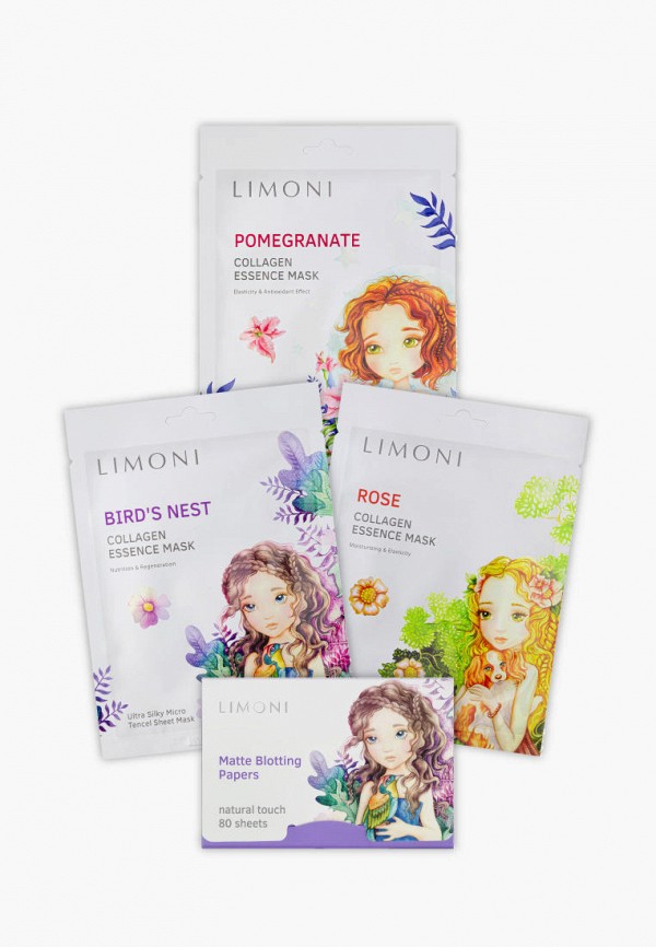 Limoni Набор для ухода за лицом - матирующие салфетки 80 шт, регенерирующие маски для лица 3 шт, Princess set №2 - фото 1