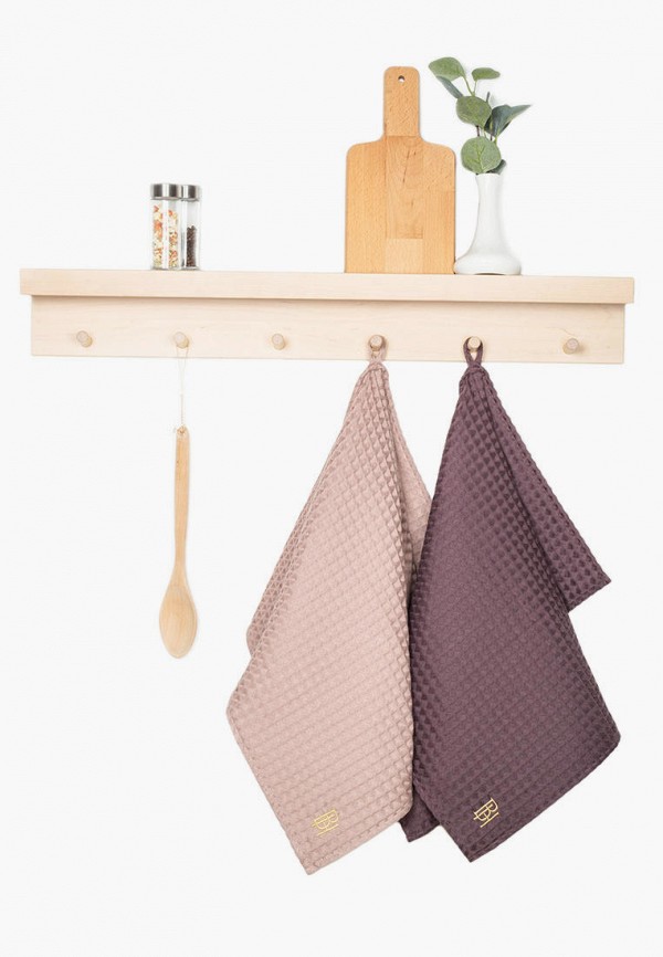 Bellehome Комплект кухонных полотенец - Honey Cedar, вафельные с вышивкой 50х70 2 шт. - фото 4