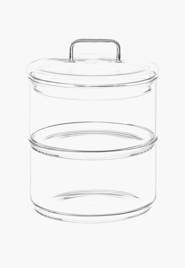 Elan Gallery Банка для хранения - 3-х секционная 400 мл 11,5х11,5х20 см Crystal glass, стеклянная со стеклянной крышкой - фото 5