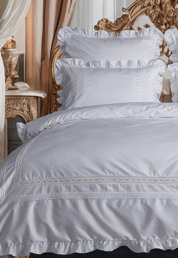 Bellehome Постельное белье Евро - Мережка Blanca, сатин-премиум 300 ТС - фото 2