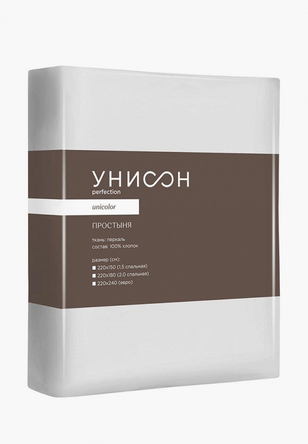 Унисон Простыня 2-спальная - 180х220 White - фото 5