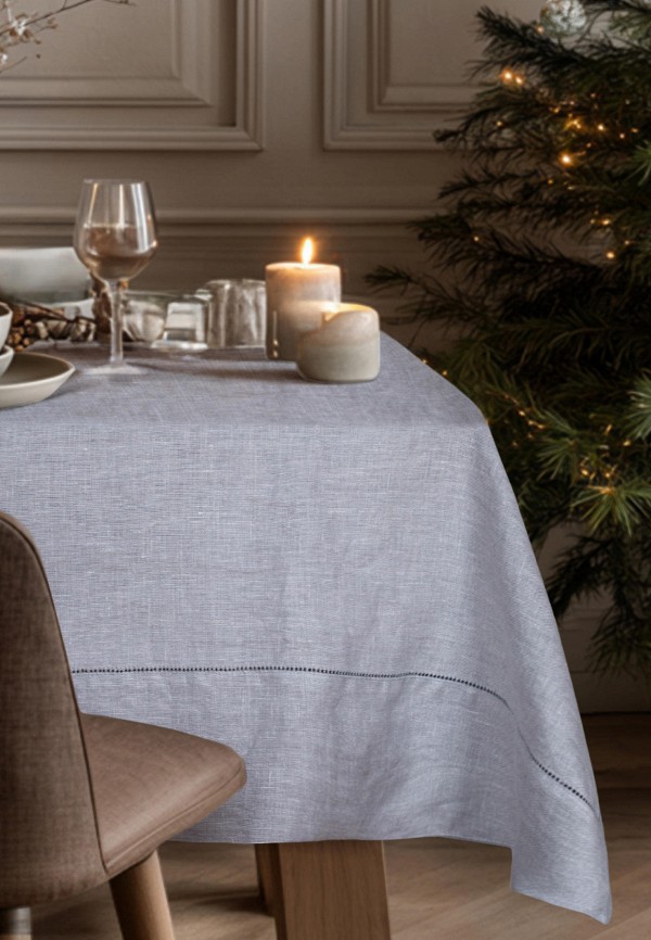 Bellehome Скатерть - Silver однотонная 140х170 хлопок/лен - фото 1