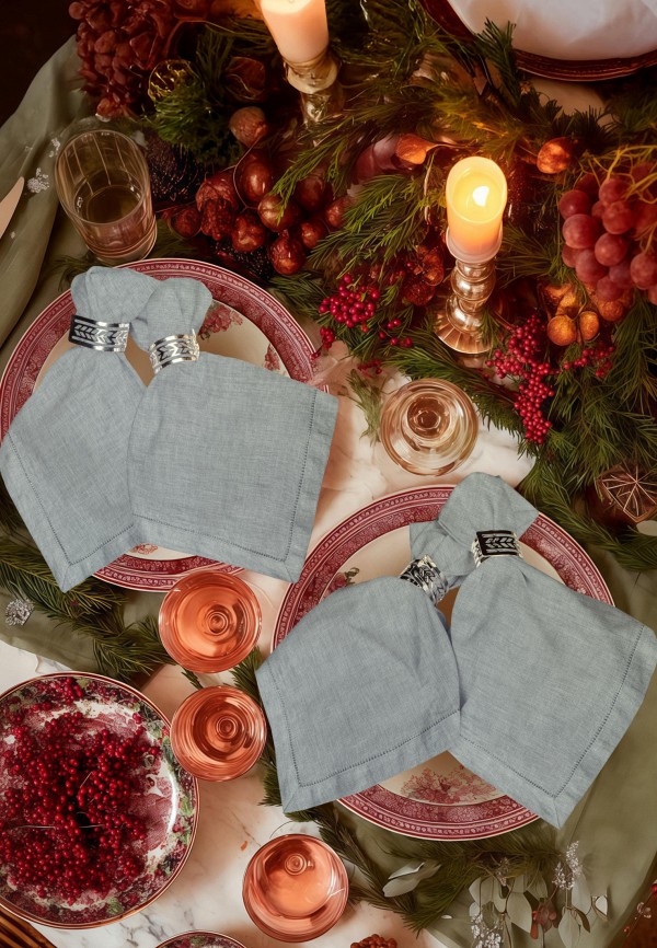 Bellehome Комплект салфеток сервировочных - Silver однотонные 4шт. хлопок/лен - фото 1