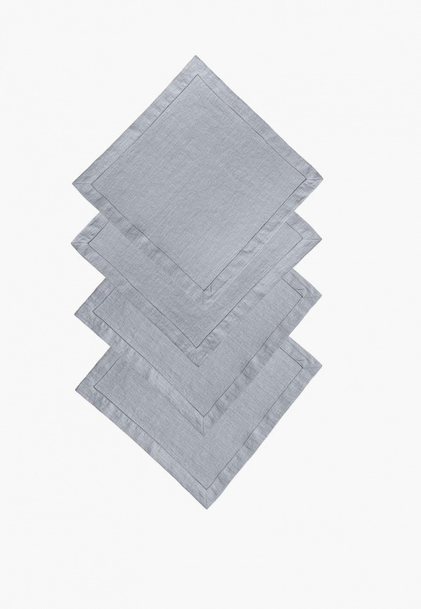 Bellehome Комплект салфеток сервировочных - Silver однотонные 4шт. хлопок/лен - фото 2