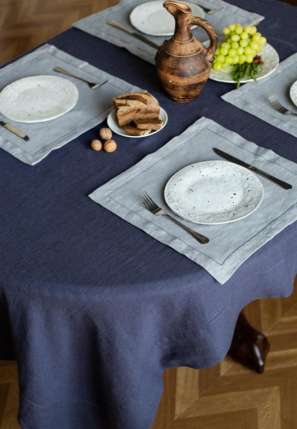 Bellehome Комплект салфеток сервировочных - Silver однотонные 4шт. хлопок/лен - фото 6