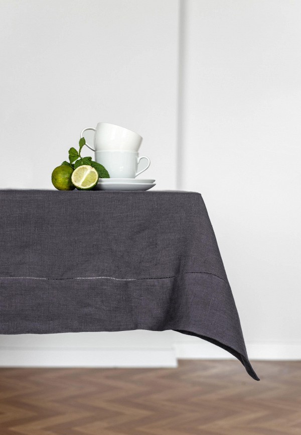 Bellehome Скатерть - Dark Grey однотонная 150х240 хлопок/лен - фото 1