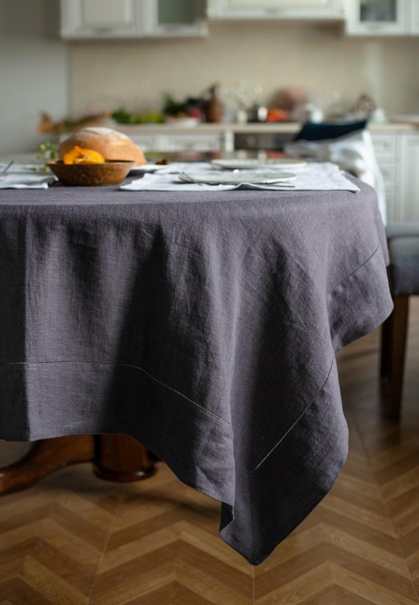 Bellehome Скатерть - Dark Grey однотонная 150х240 хлопок/лен - фото 2