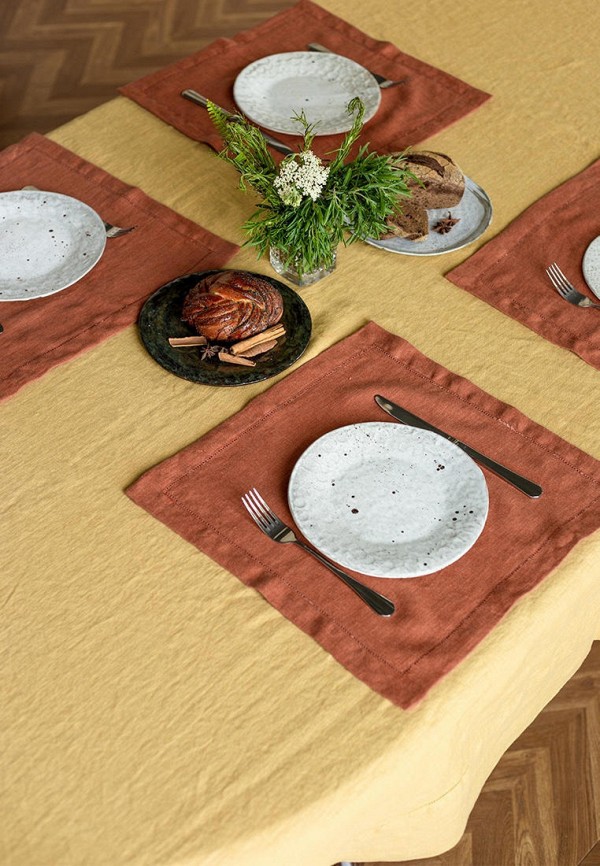 Bellehome Скатерть - Sienna однотонная 150х240 хлопок/лен - фото 3