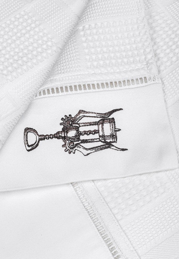 Bellehome Комплект кухонных полотенец - Wine opener, вафельные с вышивкой 40х70 2 шт. - фото 3