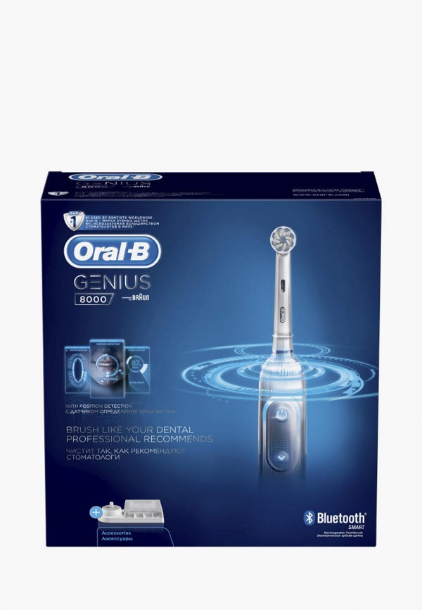 Oral B Электрическая зубная щетка - Genius 8000, 6 режимов чистки, с таймером - фото 2