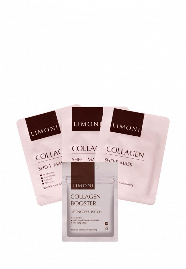 Limoni Набор для ухода за лицом - COLLAGEN BOOSTER, тканевые патчи 30 шт. + маски для лица с лифтинг эффектом 3 шт. х 30 г - фото 1