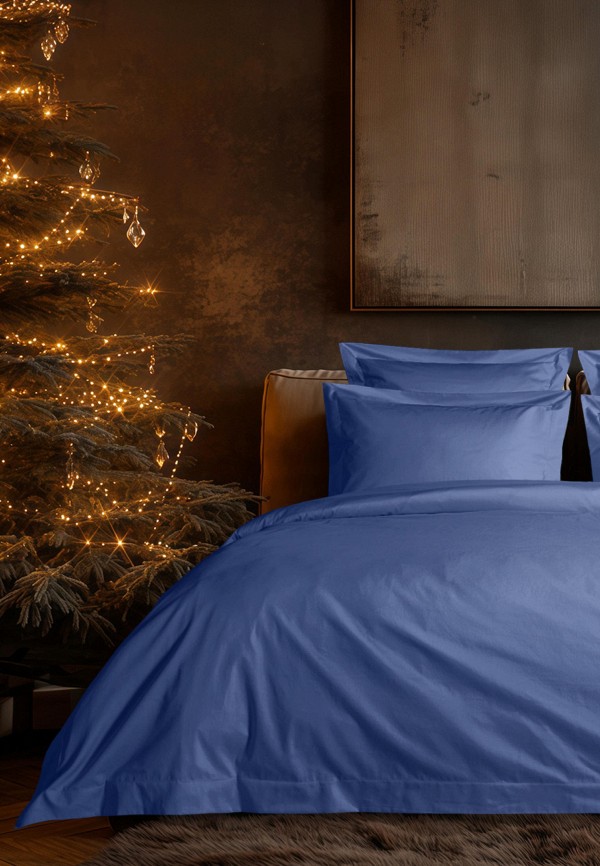 Bellehome Постельное белье Семейное - Стефания Indigo, сатин-премиум  300 ТС - фото 1