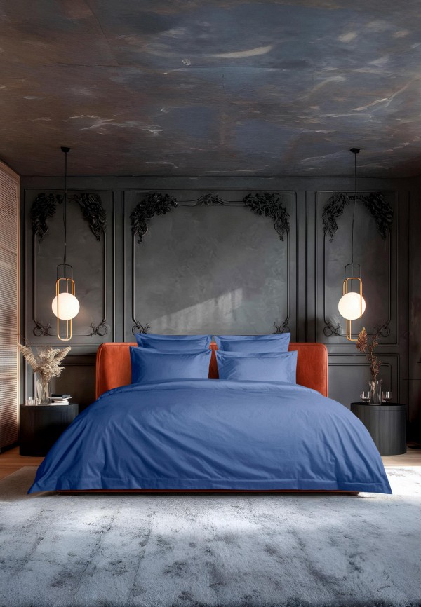 Bellehome Постельное белье Семейное - Стефания Indigo, сатин-премиум  300 ТС - фото 3