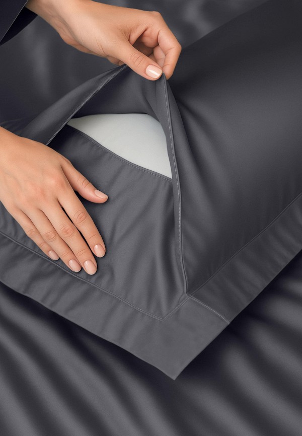 Bellehome Комплект наволочек - Стефания Graphite 50х70 2 шт. сатин-премиум - фото 4