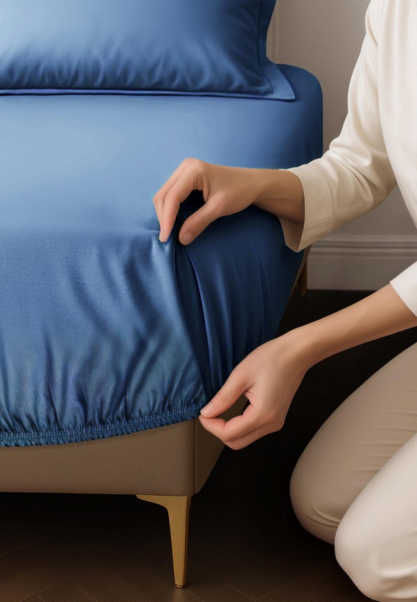 Bellehome Простыня 2-спальная - Стефания Indigo  160х200х20 сатин - фото 3