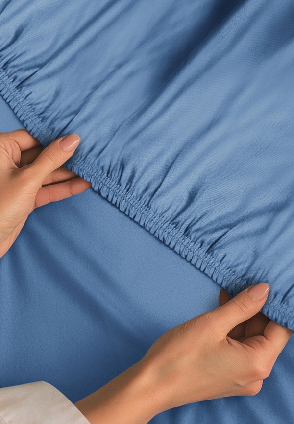 Bellehome Простыня 2-спальная - Стефания Indigo  180х200х20 сатин - фото 4