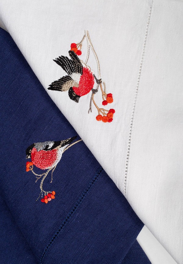 Bellehome Комплект кухонных полотенец - Русская зима с вышивкой 40х70 2 шт. хлопок/лен - фото 2