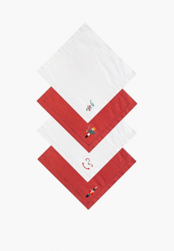 Bellehome Салфетки сервировочные 4 шт. - Рождественская сказка с вышивкой 4 шт. хлопок/лен - фото 2